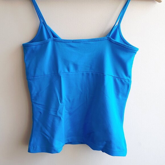 SMART SET Twisted Front Camisole with Spaghetti Straps in Bright Azure Blue - Picture 5 of 13